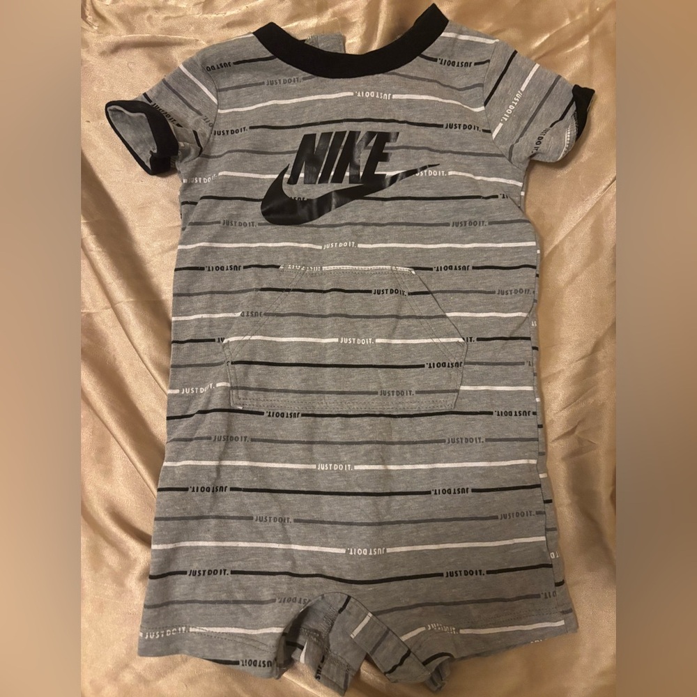 Nike Gray Romper with Black and White Accents
